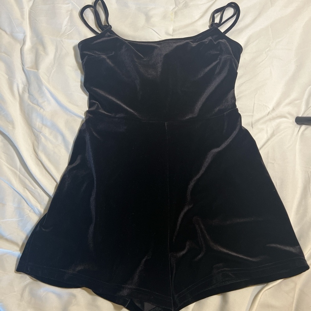 Urban Outfitters Black Velvet romper